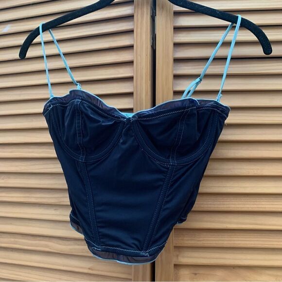 Urban Outfitters Blue Corset Size Medium - Picture 2 of 5